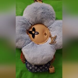 Blue and Gold Plush Flower Character Bagcharm, Keychain-nonbranded Vivienne